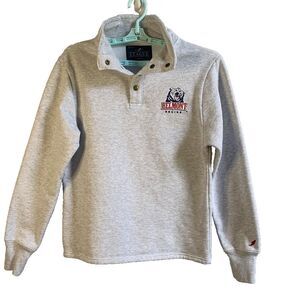 Belmont Bruins Mock Turtleneck Sweatshirt SMALL Gray Snap Collar Logo NCAA